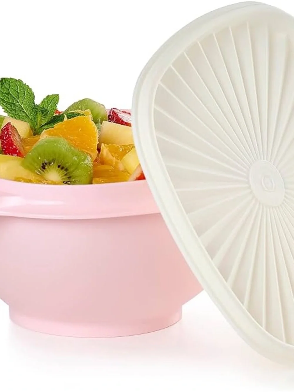 Tupperware Pink Mixing Bowl with Cream Lid